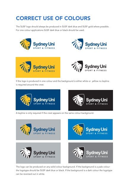 SUSF Brand Guidelines - Sydney University Sport