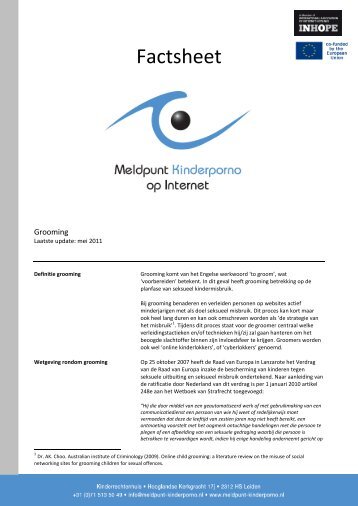 Factsheet grooming - Meldpunt Kinderporno