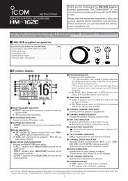 Icom HM-162B Commandmic Instruction Manual - Safety Marine