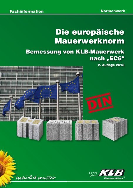 Die europÃ¤ische Mauerwerknorm - KLB-Klimaleichtblock