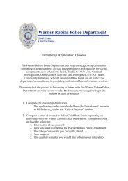 Internship Application Process - Warner Robins Police Department