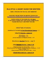 mla style: a short guide for writers - Wor-Wic Community College