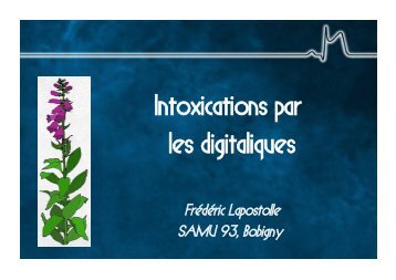 Intoxications par les digitaliques - SRLF