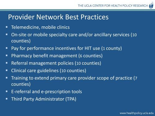 UCLA PowerPoint Presentation - Blue Shield of California Foundation