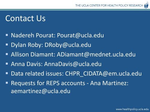 UCLA PowerPoint Presentation - Blue Shield of California Foundation