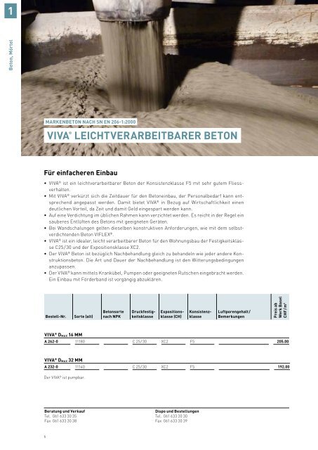 Preisliste 2012 - Vigier Beton Mittelland