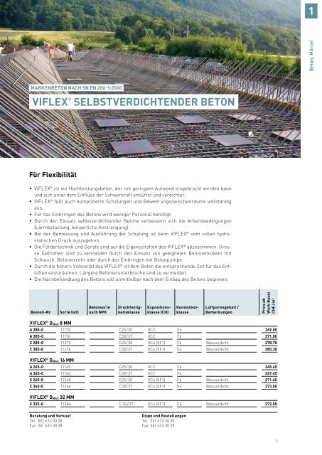 Preisliste 2012 - Vigier Beton Mittelland