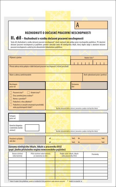 ROZHODNUTÃ O DOÄASNÃ PRACOVNÃ NESCHOPNOSTI