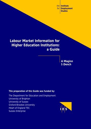 Labour Market Information for Higher Education Institutions: a Guide