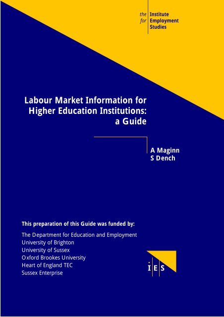 Labour Market Information for Higher Education Institutions: a Guide