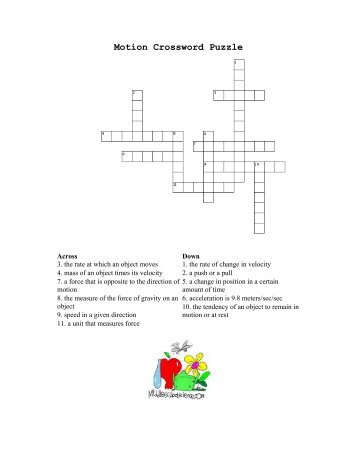 Motion Crossword Puzzle