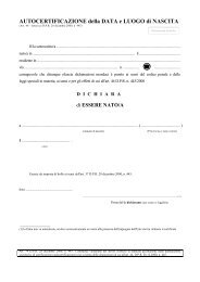 autocertificazione della data e luogo di nascita - Comune di ...