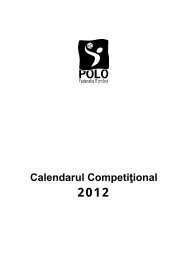 Calendarul Competiţional - Federaţia Română de Polo