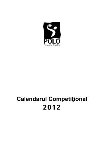 Calendarul Competiţional - Federaţia Română de Polo