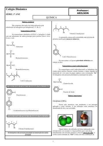 3Âº ano - FunÃ§Ãµes halogenadas e sulfuradas - ColÃ©gio DinÃ¢mico