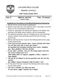 Half Yearly Exams 2013 Year 5 MENTAL MATHS Time