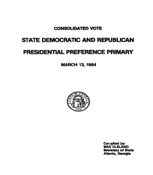 STATE DEMOCRATIC AND REPUBLICAN PRESIDENTIAL ...