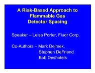 A Risk-Based Approach to Flammable Gas Detector Spacing