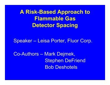 A Risk-Based Approach to Flammable Gas Detector Spacing