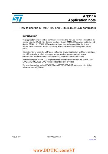 How to use the STM8L152x and STM8L162x LCD controllers