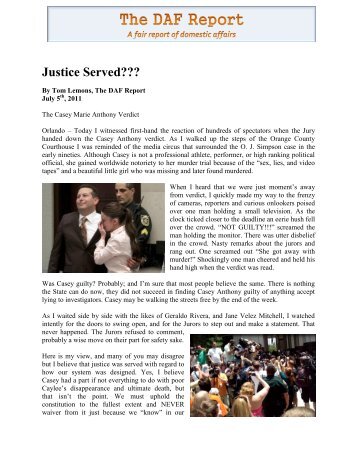 Justice Served??? - False DVI Reports