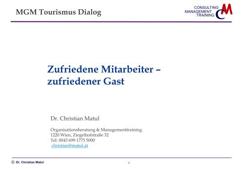 Vortrag von Dr. Christian Matul zum Downloaden - MGM