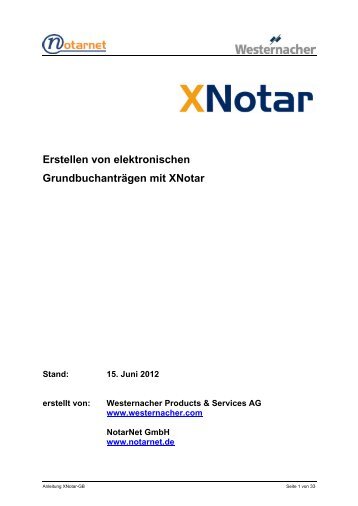 Erstellen von elektronischen Grundbuchanträgen mit XNotar - ElRV