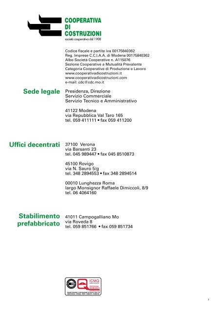 Bilancio consuntivo 2008 - Cooperativa di Costruzioni Modena
