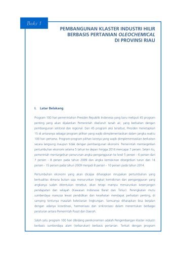 pembangunan klaster industri hilir berbasis pertanian oleochemical ...