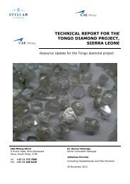 technical report for the tongo diamond project, sierra leone - Stellar ...