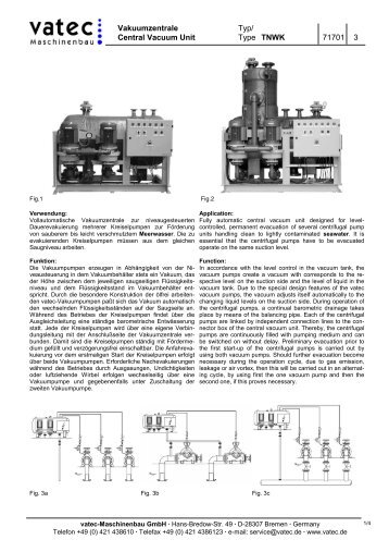 Vakuumzentrale Typ - vatec Maschinenbau GmbH