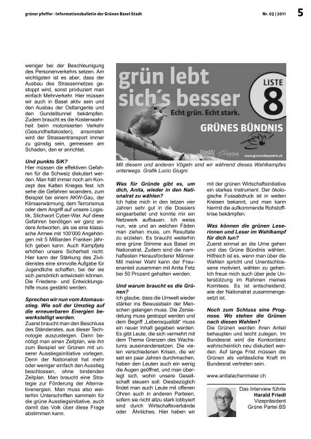 Ausgabe September 2011 - Grüne Partei Basel-Stadt