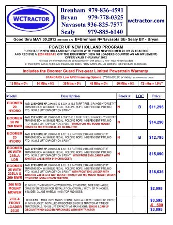 Price List - WCTractor