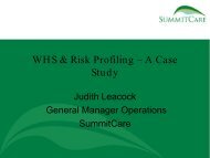 WHS & Risk Profiling â A Case Study