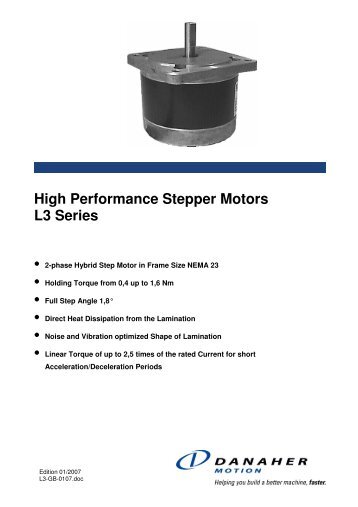 High Performance Stepper Motors L3 Series - AHS Antriebstechnik