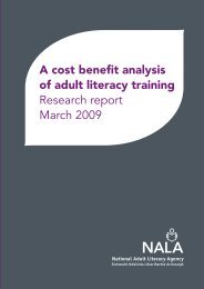 A cost benefit analysis of adult literacy training Research report ...