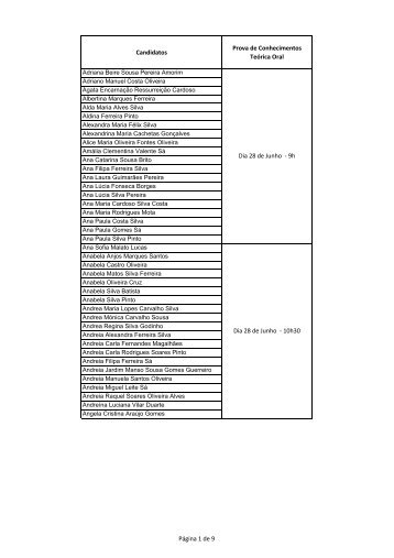 Data das provas de conhecimentos teÃ³rica oral - Assistentes ...