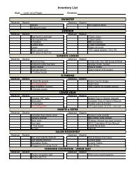 Inventory List - Ship Harbor Yacht Charters