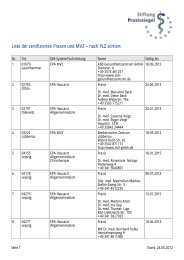 Liste der zertifizierten Praxen und MVZ – nach PLZ sortiert