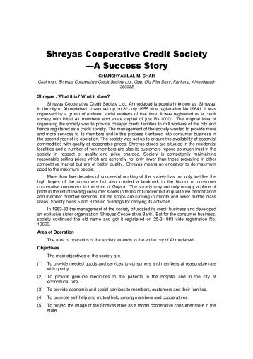 Shreyas Cooperative Credit Society âA Success Story - NCUI