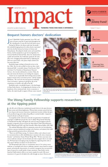 Bequest honors doctors' dedication The Wong Family Fellowship ...