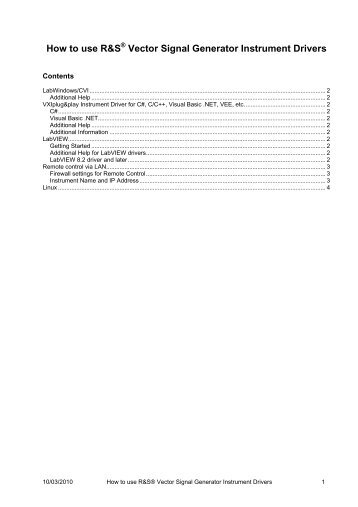 How to use R&SÂ® Vector Signal Generator ... - Rohde & Schwarz