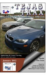 January 2012 - the Tejas Chapter, BMW CCA