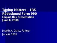 Taxing Matters â IRS Redesigned Form 990 - Deloitte