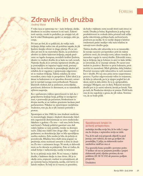 ablete - ZdravniÅ¡ka zbornica Slovenije