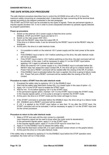 High frequency inverter ACO5000 by ACOMEL USER MANUAL