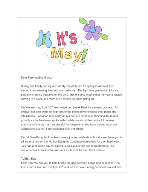 Dear Parents Guardians Spring Has Finally Sprung At D A My Rule Of