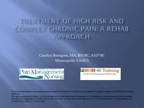 Treatment of Complex and High Risk Chronic Pain - American ...