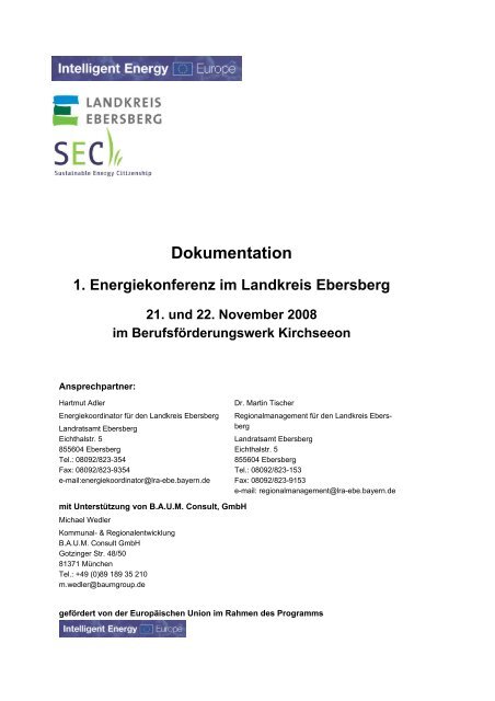 Dokumentation 1. Energiekonferenz im Landkreis Ebersberg 21 ...
