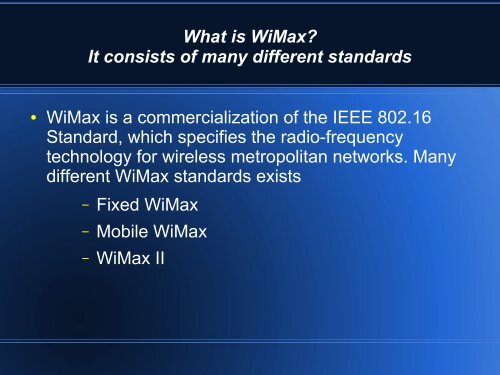 What is WiMax? - CWI